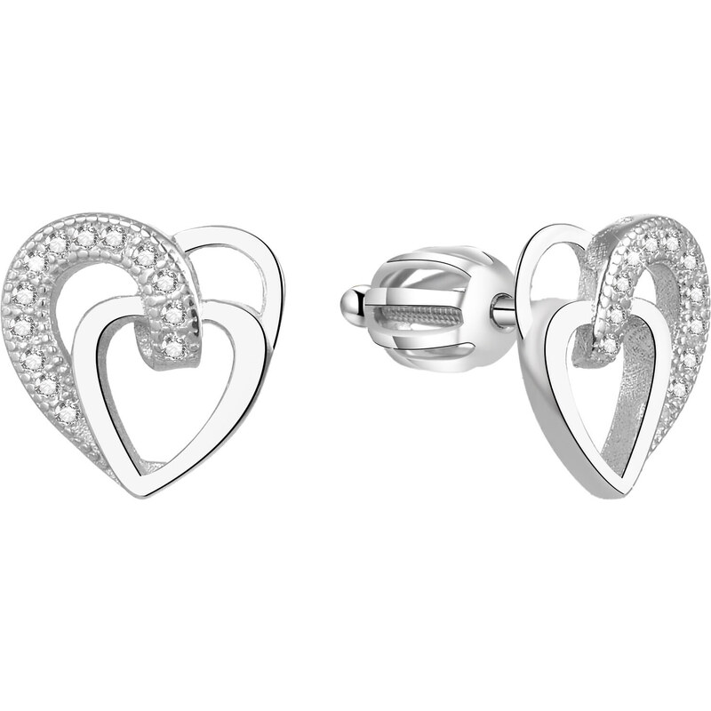 Beneto Strieborné srdiečkové náušnice AGUP1527S 66591732