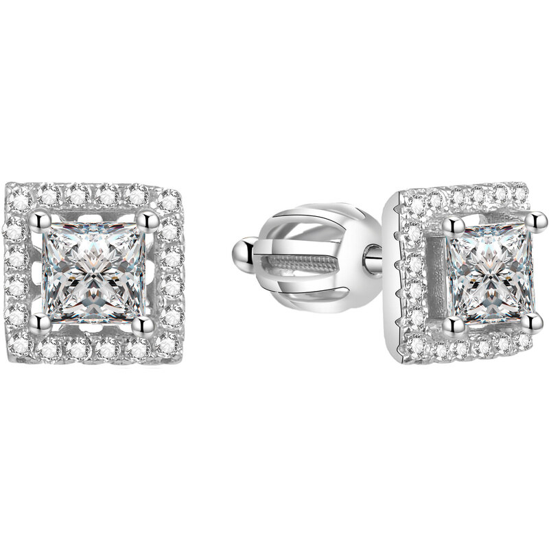 Beneto Strieborné štvorcové náušnice AGUP1553S 66590437