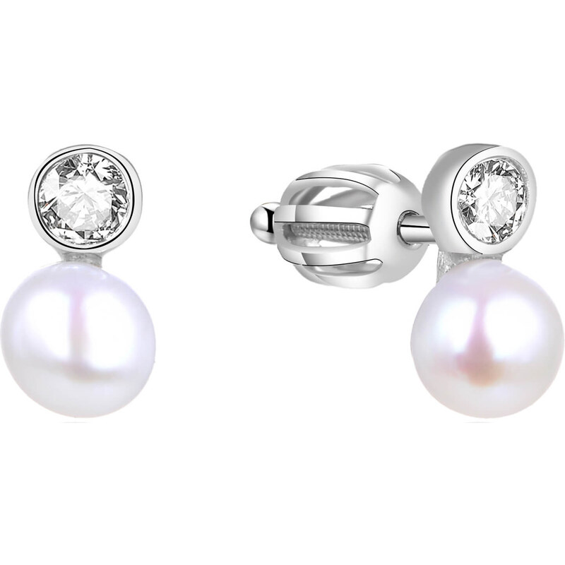Beneto Strieborné náušnice s pravou perlou AGUP1658PS 66586037