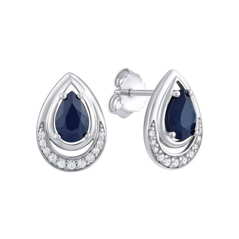 Silvego Luxusné náušnice s pravým zafírom FW9038E 66585403