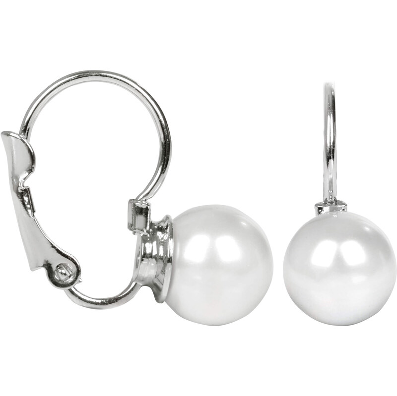 Levien Pôvabné náušnice s klapkou Pearl White 66594170