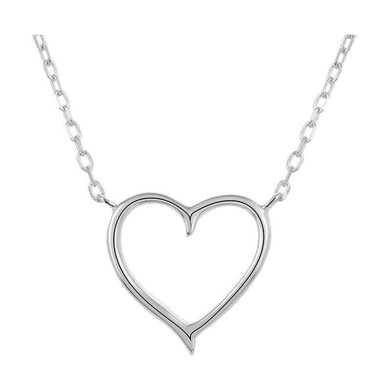 Beneto Strieborný náhrdelník so srdiečkom AGS288 / 47 66594106