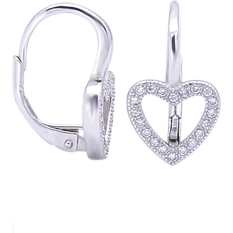 Beneto Strieborné srdiečkové náušnice AGUC1958 66579026