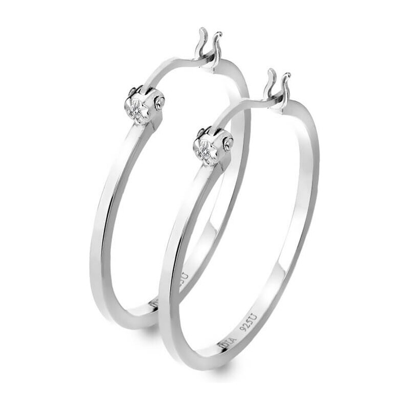 Hot Diamonds Strieborné kruhové náušnice s diamantmi Hoops DE625 66585835