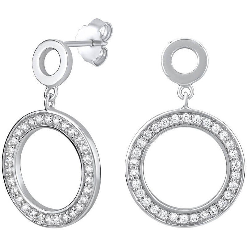 Silvego Strieborné kruhové náušnice so zirkónmi FW4984E 66590351