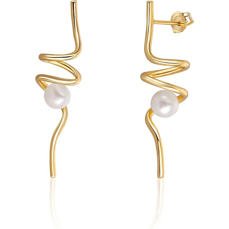 JwL Luxury Pearls Dlhé pozlátené strieborné náušnice s perlou JL0621 67329277