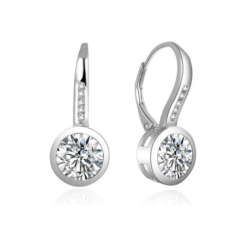 Beneto Výrazné strieborné náušnice so zirkónmi AGUC1837 66591782