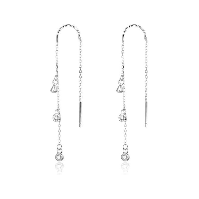 Beneto Dlhé strieborné náušnice so zirkónmi AGUV1964 66586841