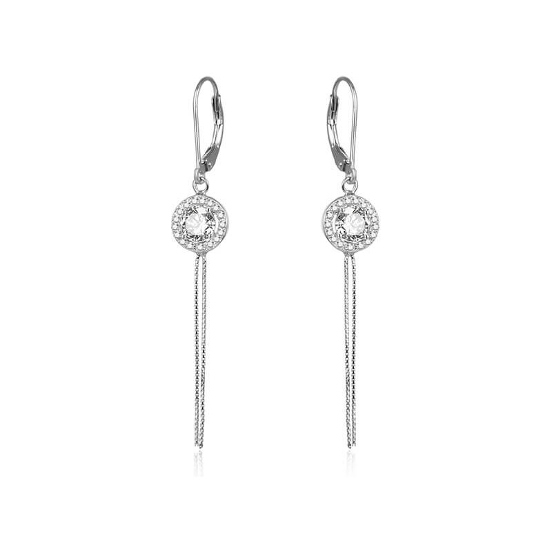 Beneto Dlhé strieborné náušnice so zirkónmi AGUC1977 66590864