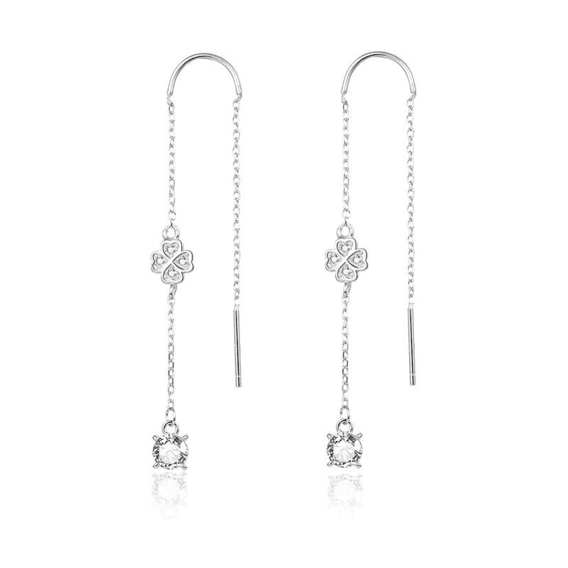 Beneto Dlhé strieborné náušnice so zirkónmi AGUV1978 66589875