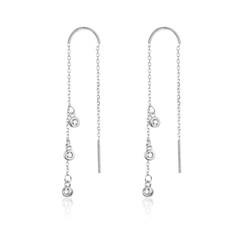 Beneto Dlhé strieborné náušnice so zirkónmi AGUV1979 66590767
