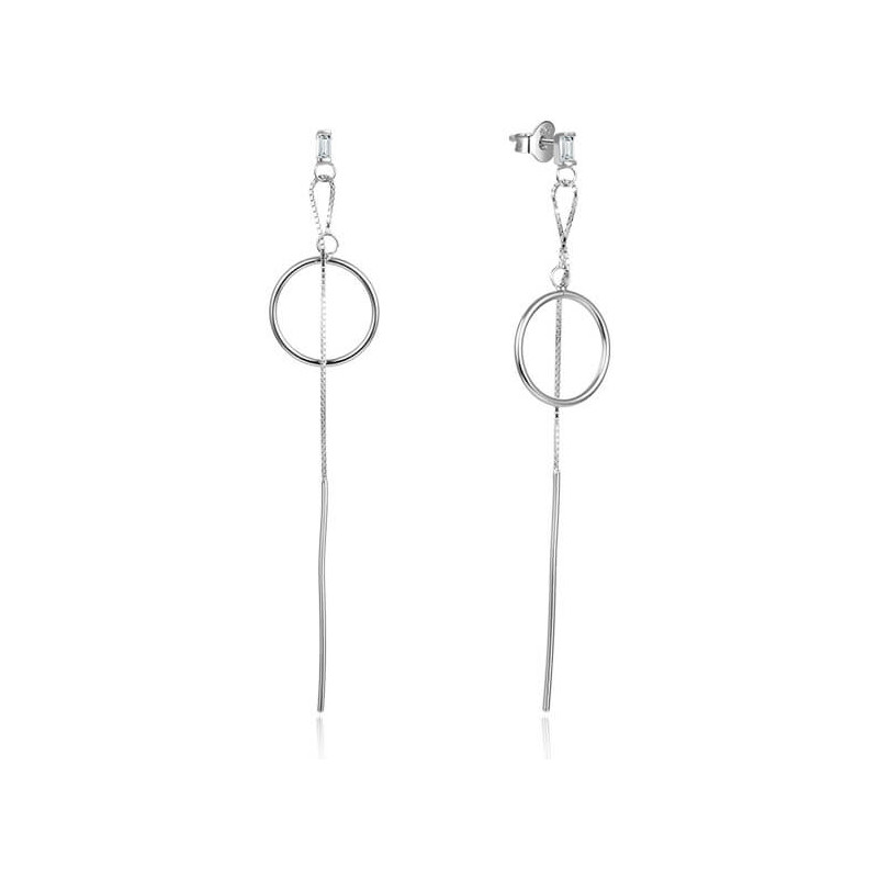 Beneto Dlhé strieborné náušnice so zirkónmi AGUP1981 66589305