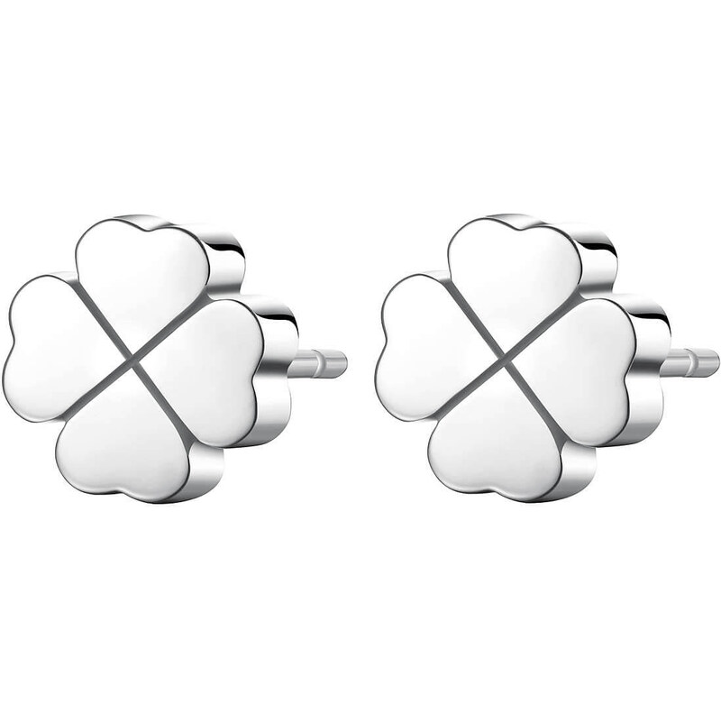 SAgapõ Jemné oceľové náušnice štvorlístky CLICK SCK64 66592211