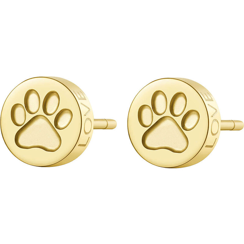 SAgapõ Krásne pozlátené oceľové náušnice labky CLICK SCK61 66580402