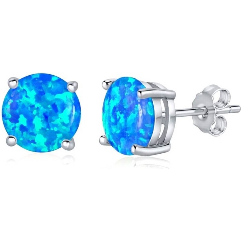 Silvego Strieborné náušnice s modrým syntetickým opál JJJEB302004 66585294