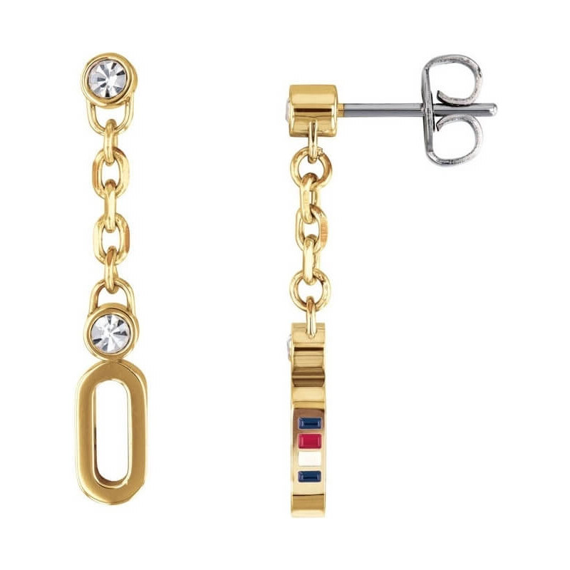 Tommy Hilfiger Pozlátené náušnice s kryštálmi TH2780089 66578787