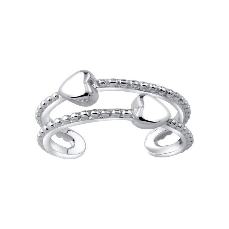 Silvego Strieborný prsteň na nohu sa srdiečkami JJJTR0009 66580675