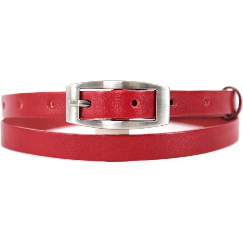 Penny Belts Dámsky kožený opasok 215-2 červený 37573662