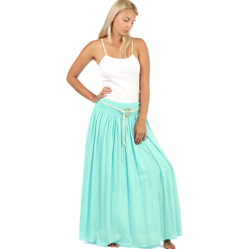 Glara Dámska dlhá jednofarebná maxi sukňa 18411524