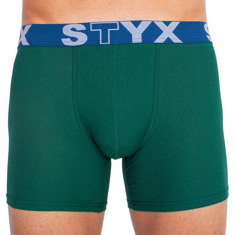 Pánske boxerky Styx long športová guma tmavo zelené (U1066) 18419171