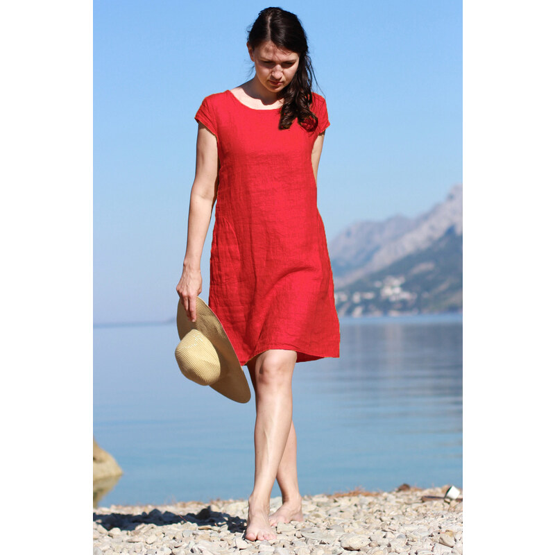 Glara Dámske lanové letné šaty 18435254