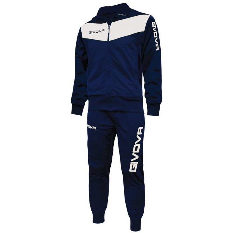 Unisex tepláková súprava Givova Visa v tmavo modrej a bielej farbe 54876152