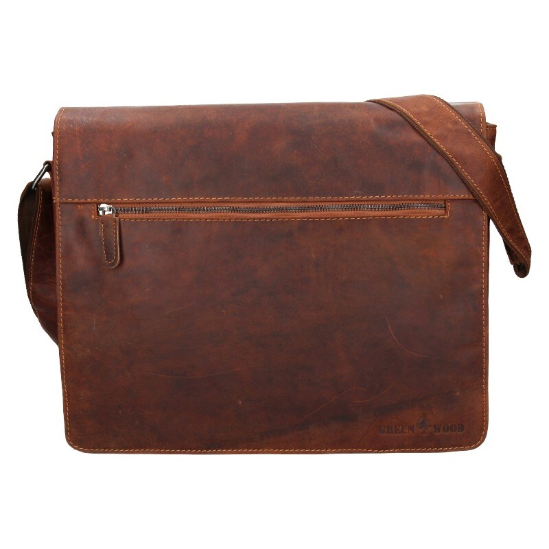 Pánska kožená taška cez rameno Greenwood Martin - hnedá 50459683
