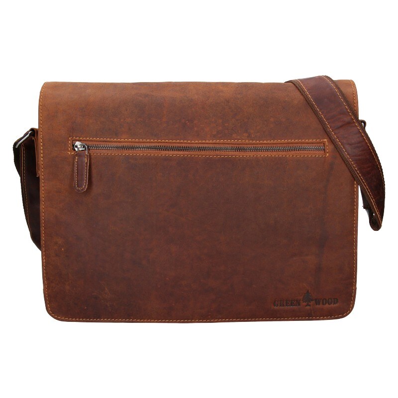 Pánska kožená taška cez rameno Greenwood Elliot - hnedá 58453697