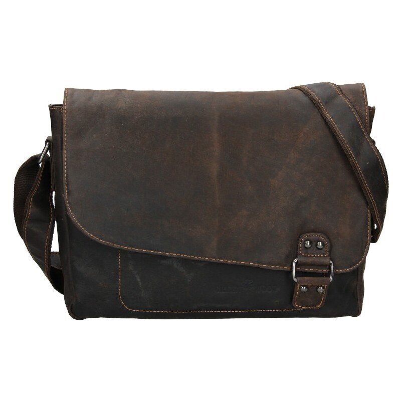 Pánska kožená taška cez rameno Greenwood Henry - hnedá 50459687