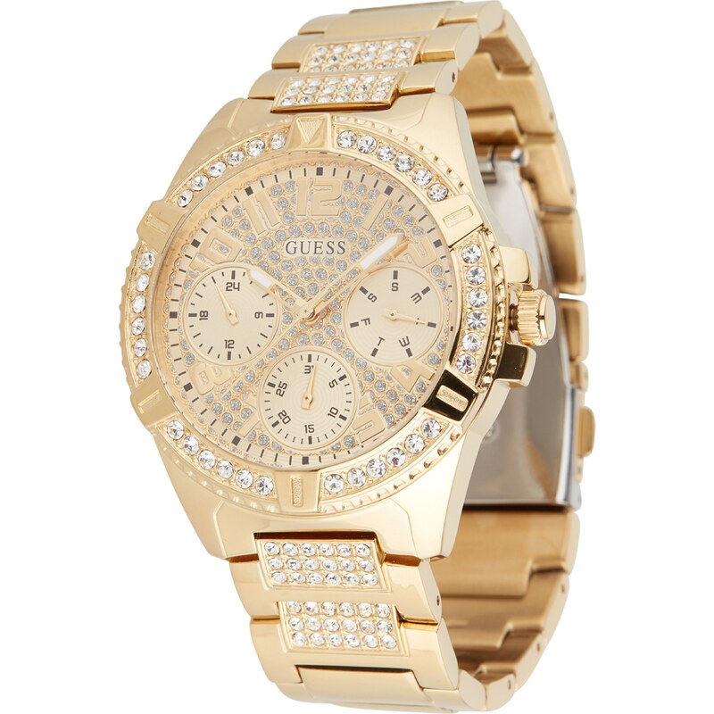 GUESS Analógové hodinky Frontier zlatá / biela 55017215
