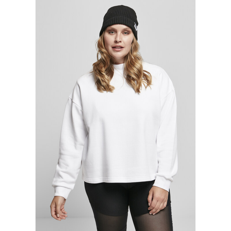 Urban Classics Womens Oversized High Neck Crew White 50676248