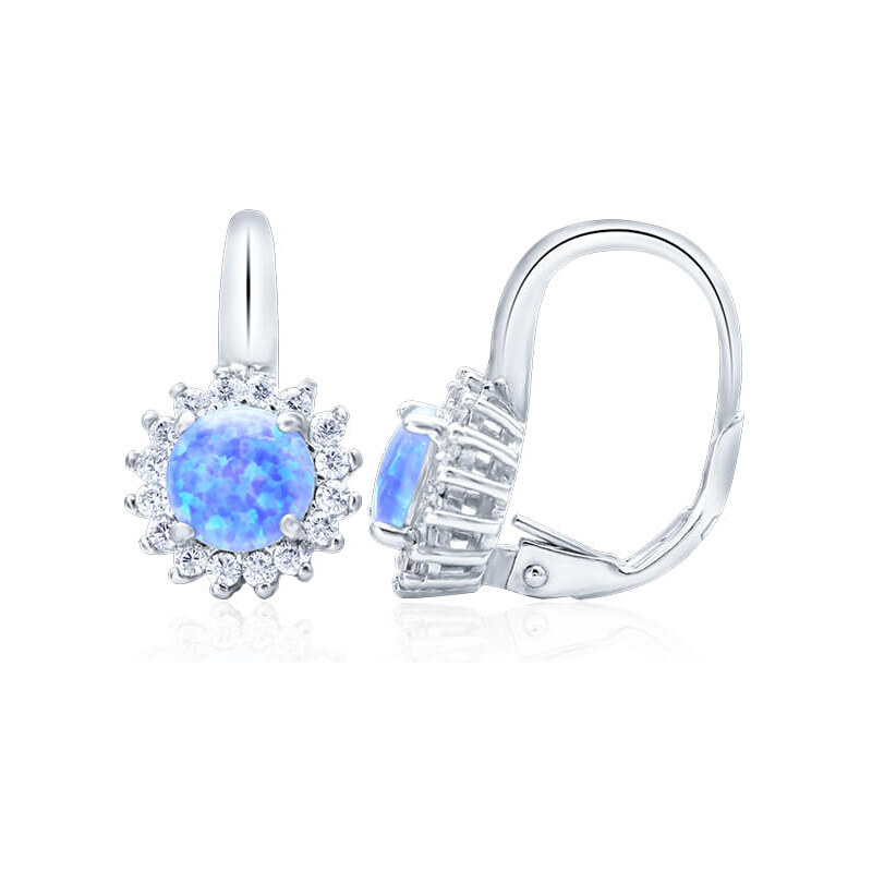 Beneto Strieborné náušnice so syntetickým opálom AGUC1204 66585128