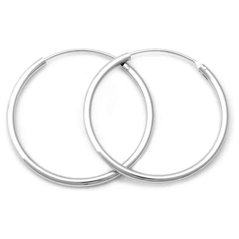 Beneto Elegantné kruhové náušnice zo striebra AGUC351 / N 4 cm 66580110