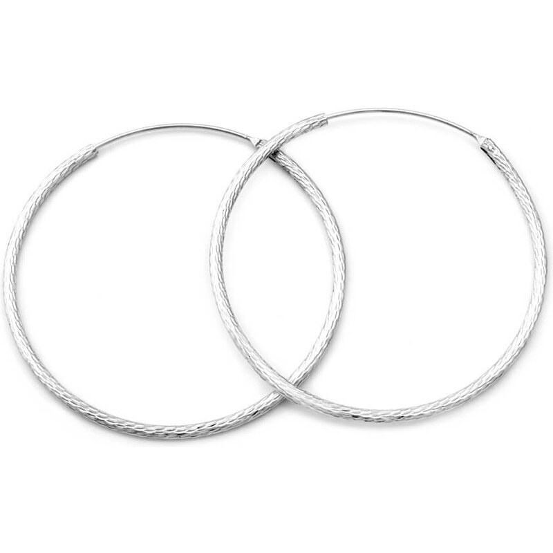 Beneto Trblietavé strieborné kruhové náušnice AGUC1240 / N 5,5 cm 66581912