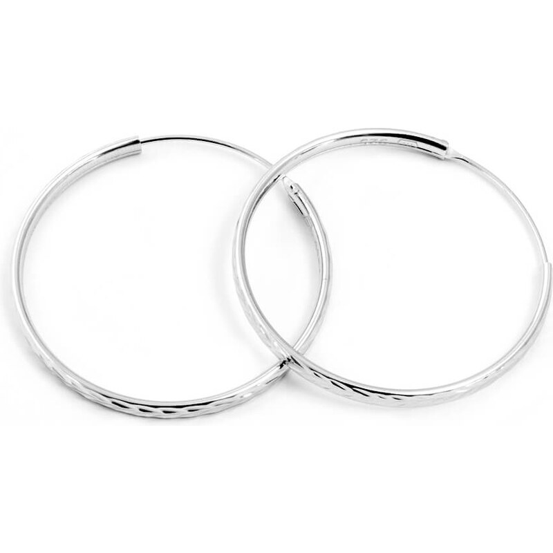 Beneto Trblietavé strieborné kruhové náušnice AGUC2098 / 30 / N 66594914