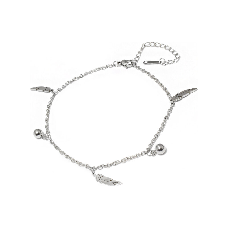 BEMI Design Dámsky náramok na nohu z chirurgickej ocele pierko 18705787