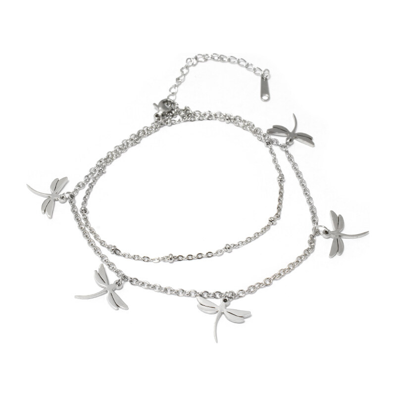 BEMI Design Dámsky náramok na nohu z chirurgickej ocele vážky S1028040 18705790