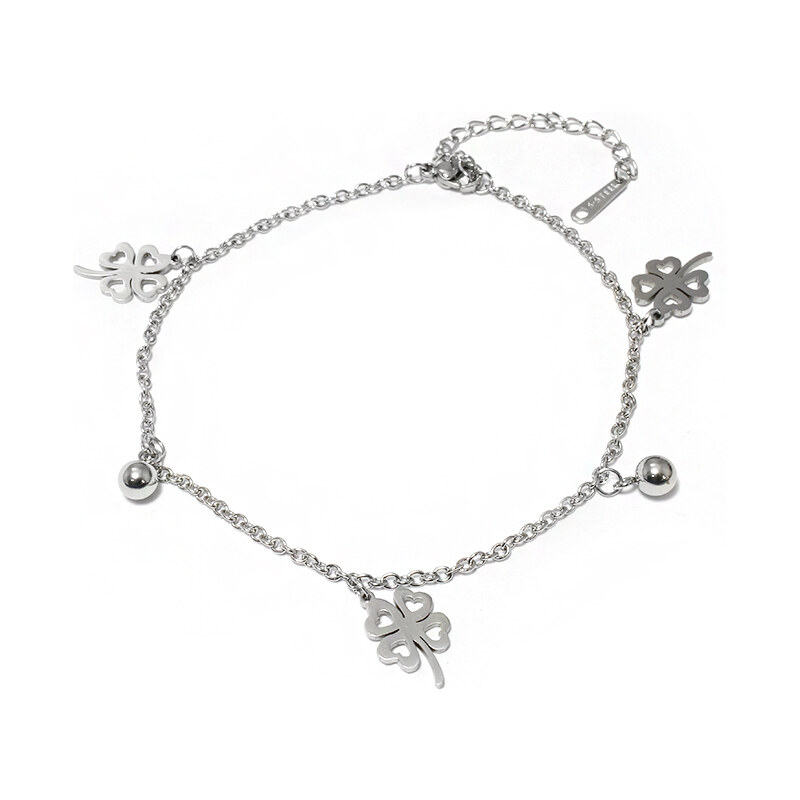 BEMI Design Dámsky náramok na nohu z chirurgickej ocele štvorlístok 18705792