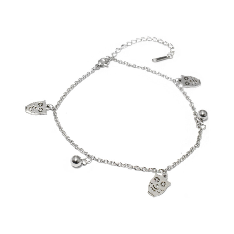 BEMI Design Dámsky náramok na nohu z chirurgickej ocele sova S1032040 18705794