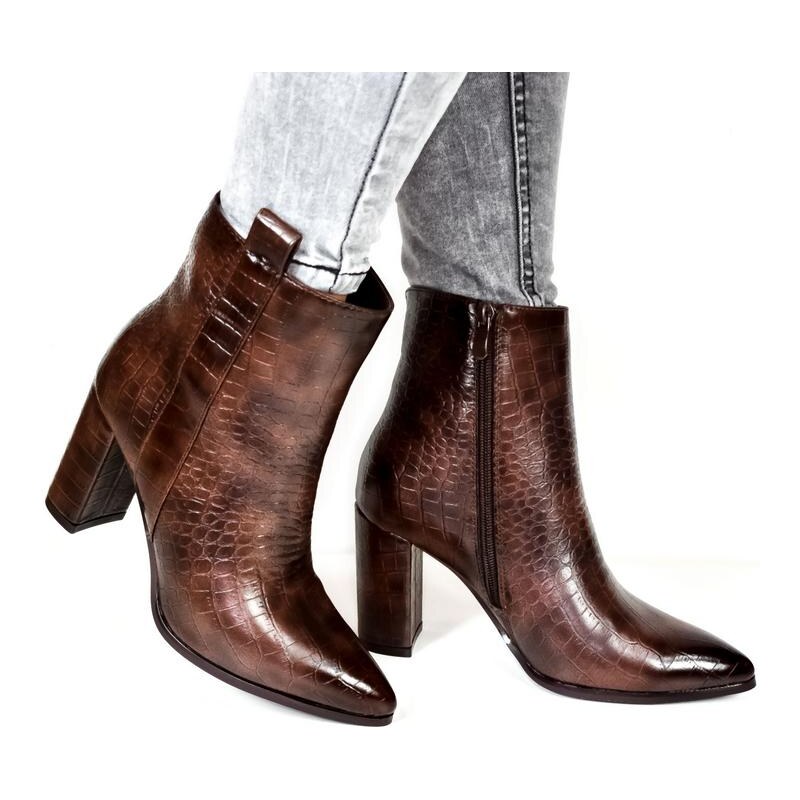 SEASTAR Dámske hnedé členkové čižmy DEMORA 18713846