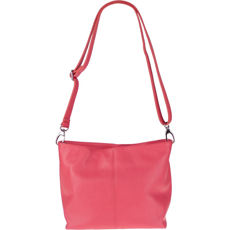 Ružová kožená talianska crossbody kabelka Batilda Rosa Corallo 18783103