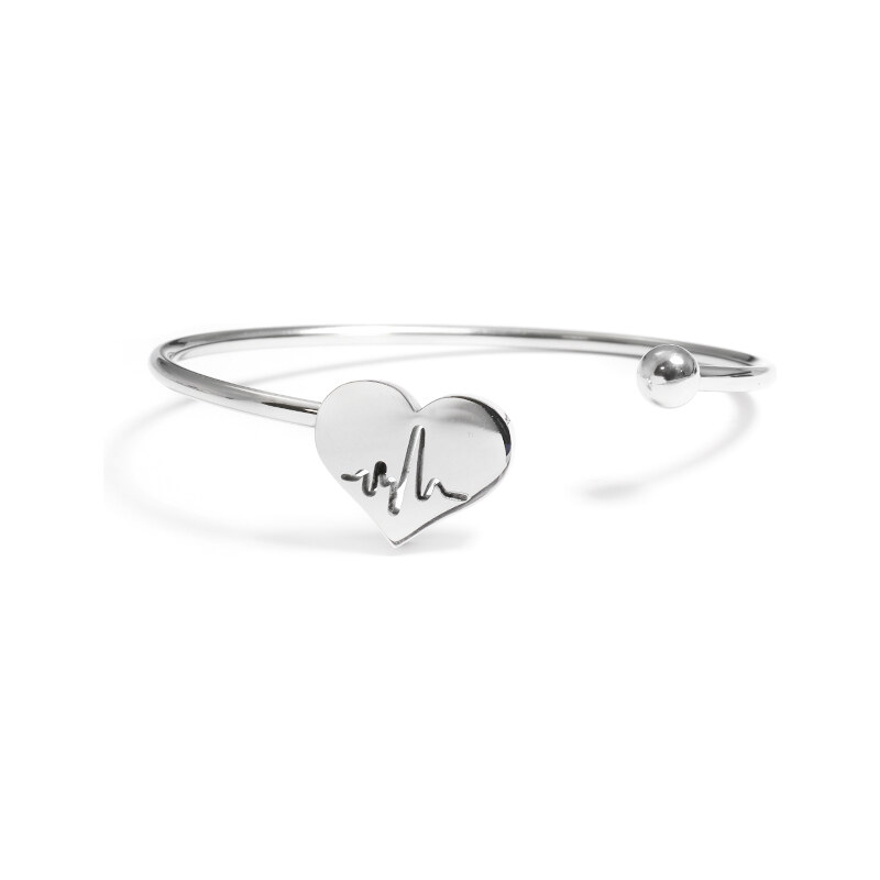 BM Jewellery Luxusné pevný náramok srdca S1044050 19421396