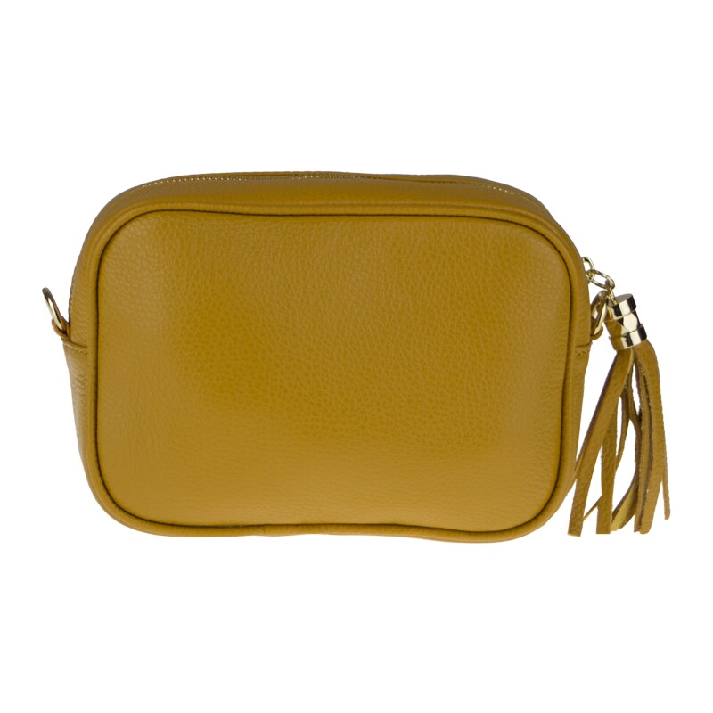 Žltá kožená talianska crossbody kabelka Bala Gialla Scura NovaKabelka 18794728
