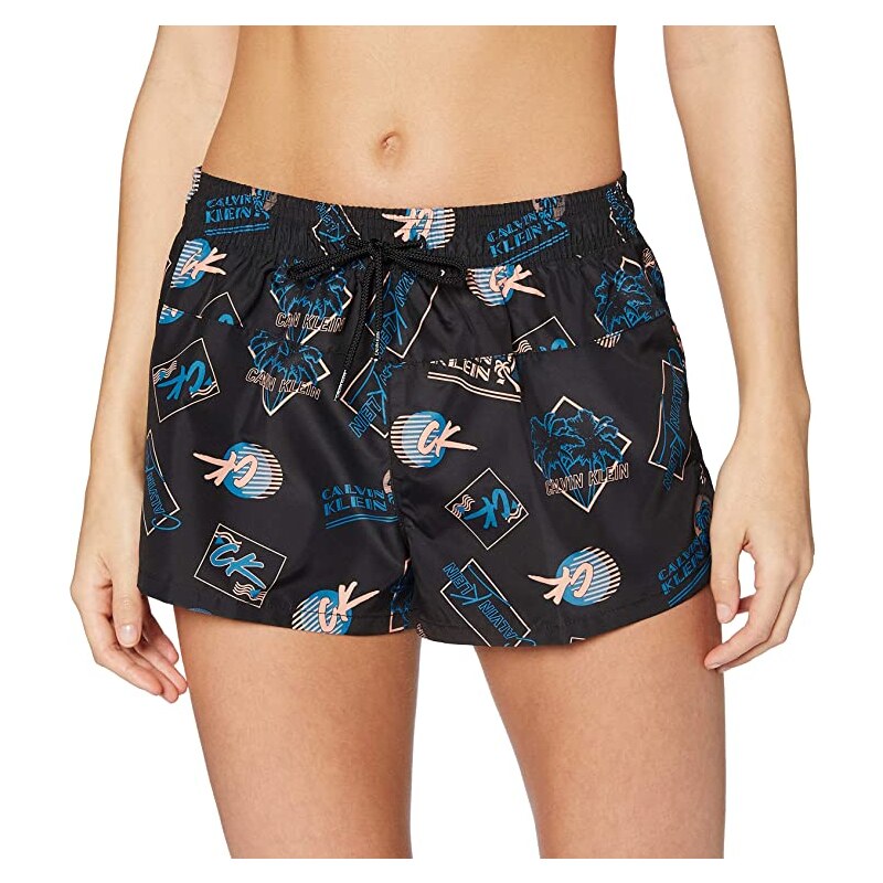 Dámske plážové šortky KW0KW01060-0GM čierna - Calvin Klein 35640942