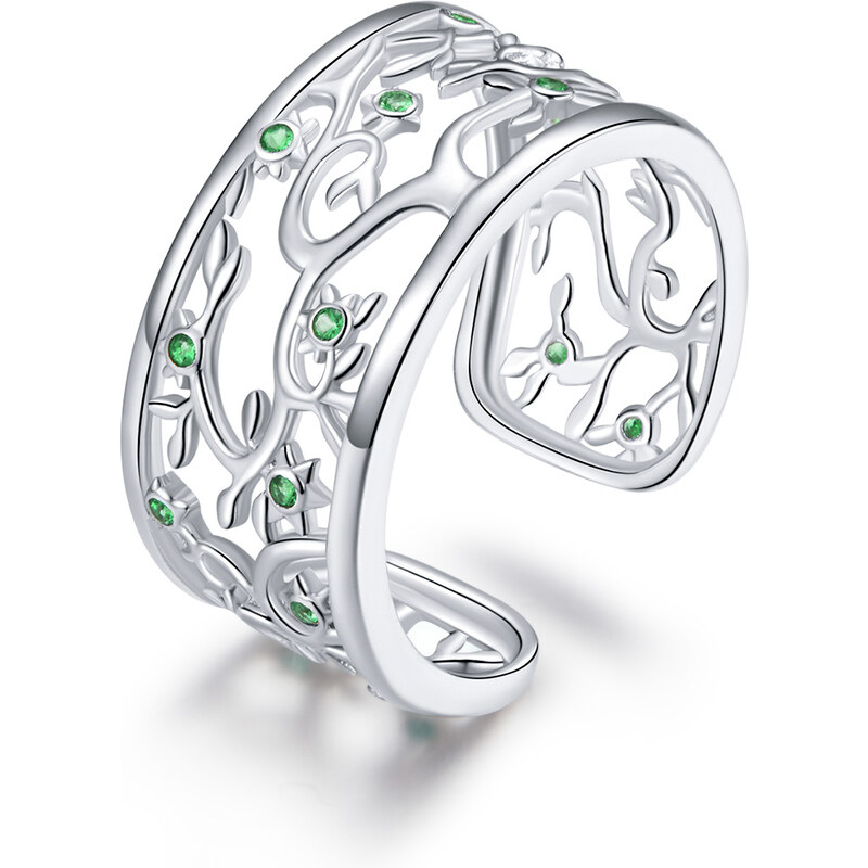 Emporial strieborný nastaviteľný prsteň Strom života 28777480