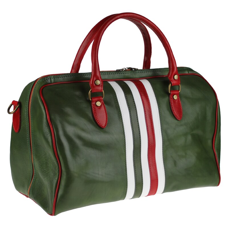 Kožená cestovná taška Tiberius Verde Tricolore zelená NovaKabelka.sk 18823334