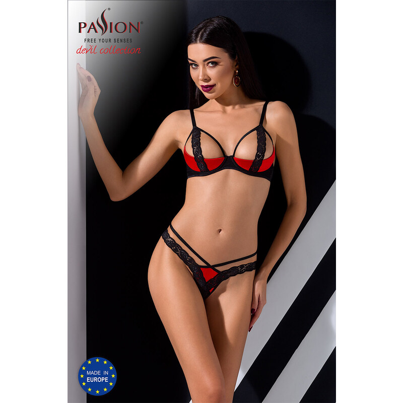 Passion Čierno-červený čipkovaný set Femmina Bikini