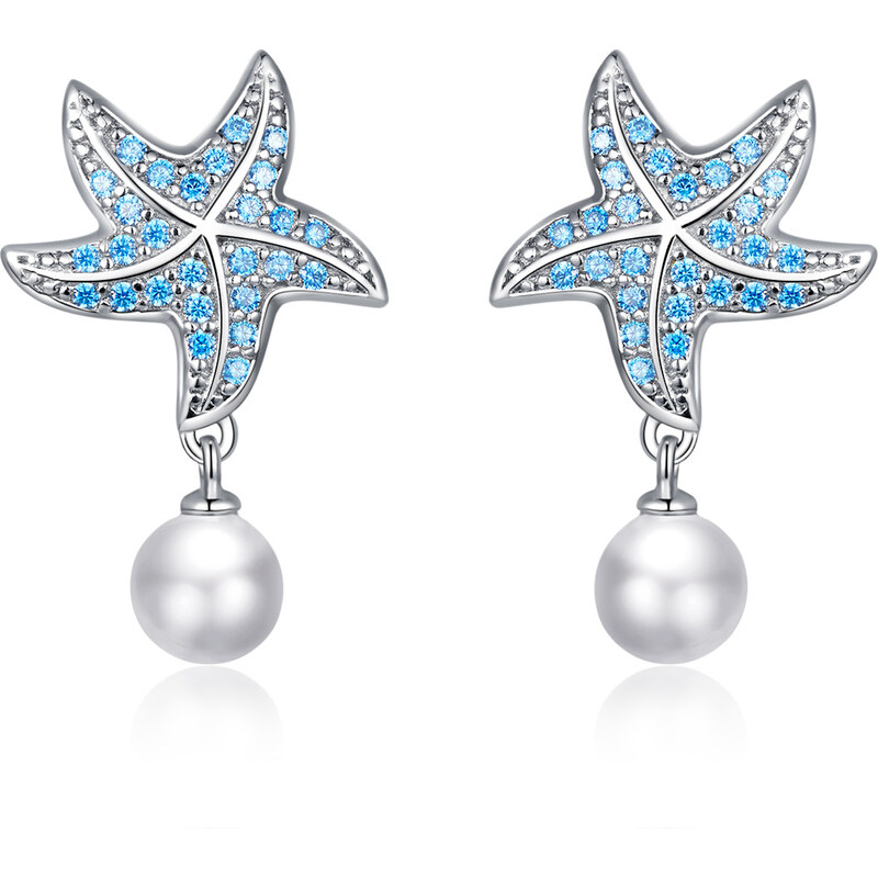 Emporial strieborné náušnice Trblietavá morská hviezdica BSE405 28093218
