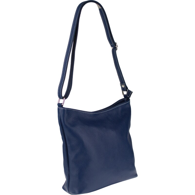 Modrá kožená talianska crossbody kabelka Ebe Blu Secondo NovaKabelka 55448101