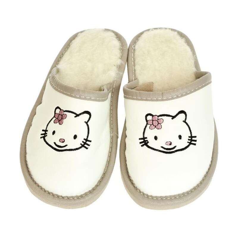 JOHN-C Detské biele papuče AHOJ KITTY 18872028